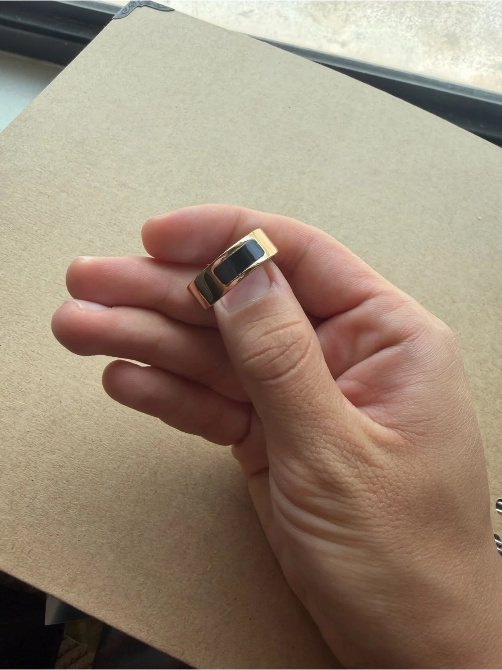 Aizo rose gold smart ring size 8 health and fitness tracker